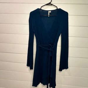 Miami Deep Blue Long Sleeve Dress